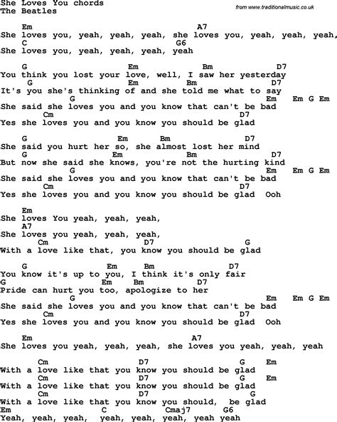 she loves you chords|guitar chords she loves you.